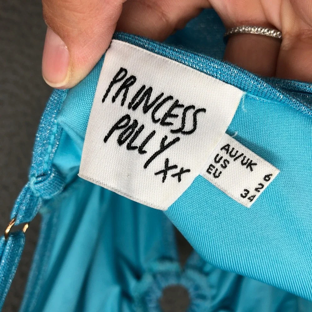 Princess Polly Mini Dress Lot Women Size 2 Blue Multicolor Cutout Festival Party